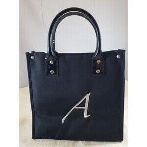 Danielle by Upper Canada Embroidered "A" Insulated Black Lunchbox with Handles